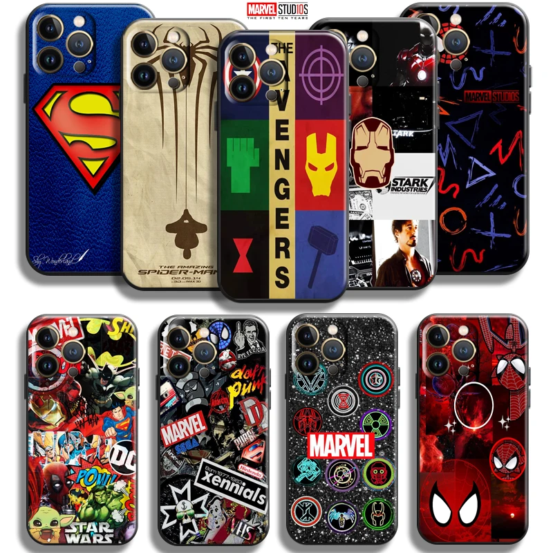 

Marvel Spiderman For Apple iPhone 13 12 11 Pro Max Mini X XR XS Max SE 5 5s 6 6S 7 8 Plus Phone Case Funda Soft Coque