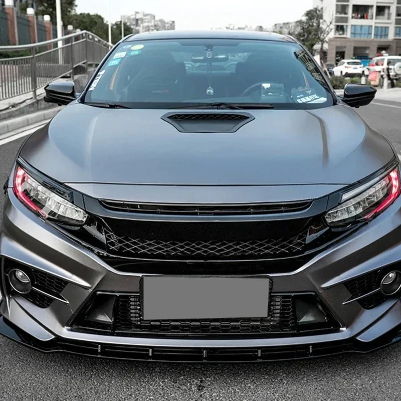 Для Honda Civic 10-го поколения 2016 2017 2018 2019 2020 2021 автомобильный передний бампер гоночная решетка решетка верхний капот сетчатый обвес комплект внешний (art.: 3920d3cd8a353) - 3920d3cd8a353