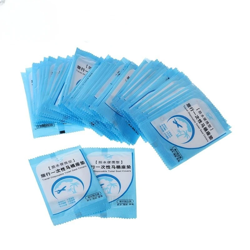 

30/50PCS Biodegradable Disposable Plastic Toilet Seat Cover Portable Safety Travel Bathroom Toilet Paper Pad Bathroom Accessory
