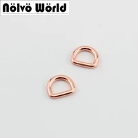10 50pcs rose gold inside 13mm 12 inch diy bags metal accessory alloy gold round edge welded d ring sewing part
