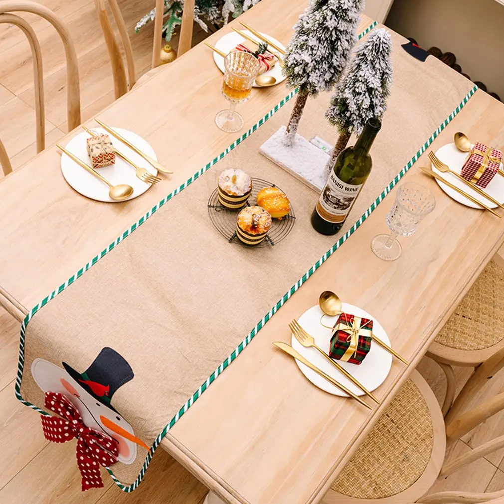 

Christmas Table Runner Christmas Decoration Supplies Linen Home Ornament Placemat Tablecloth Pad Old Man Table Runners