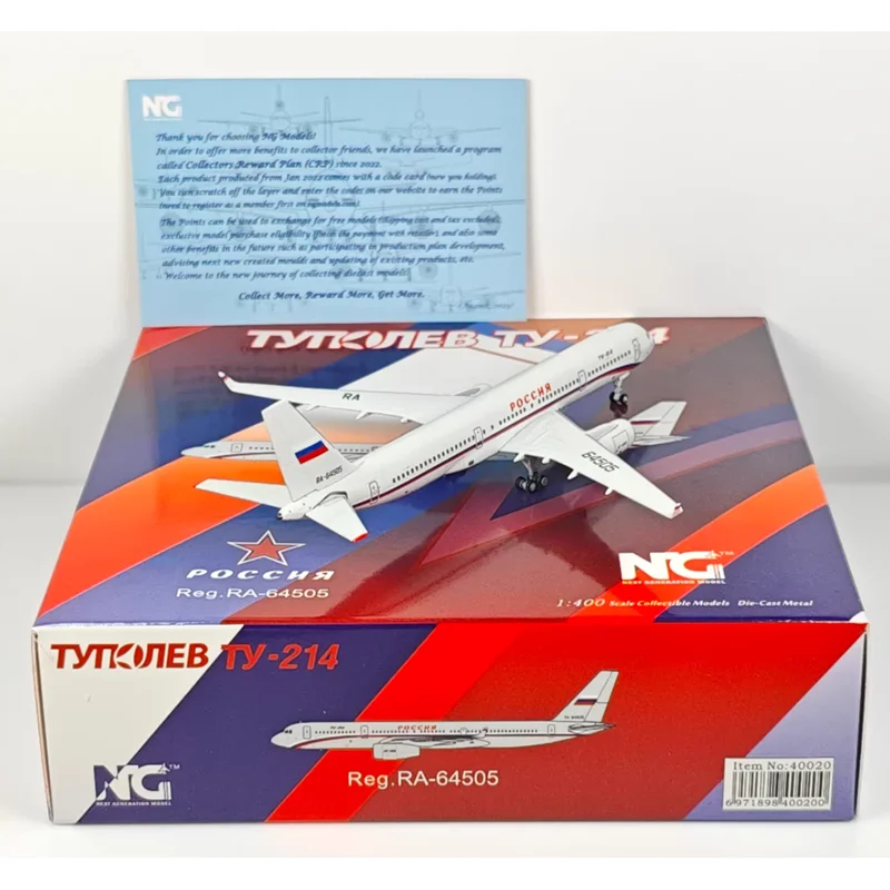 Фото Модель самолета NG Models 1/400, российский госавиационный самолет ТУ-214, RA-64505, литая под давлением, коллекционная, декоративная, игрушечная №4