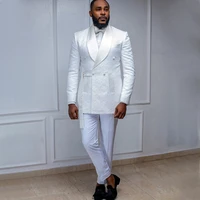 white wedding groom suits jaquard mens formal wear shawl lapel terno masculino completo jaquard blazer sets 2 pieces jacketpant