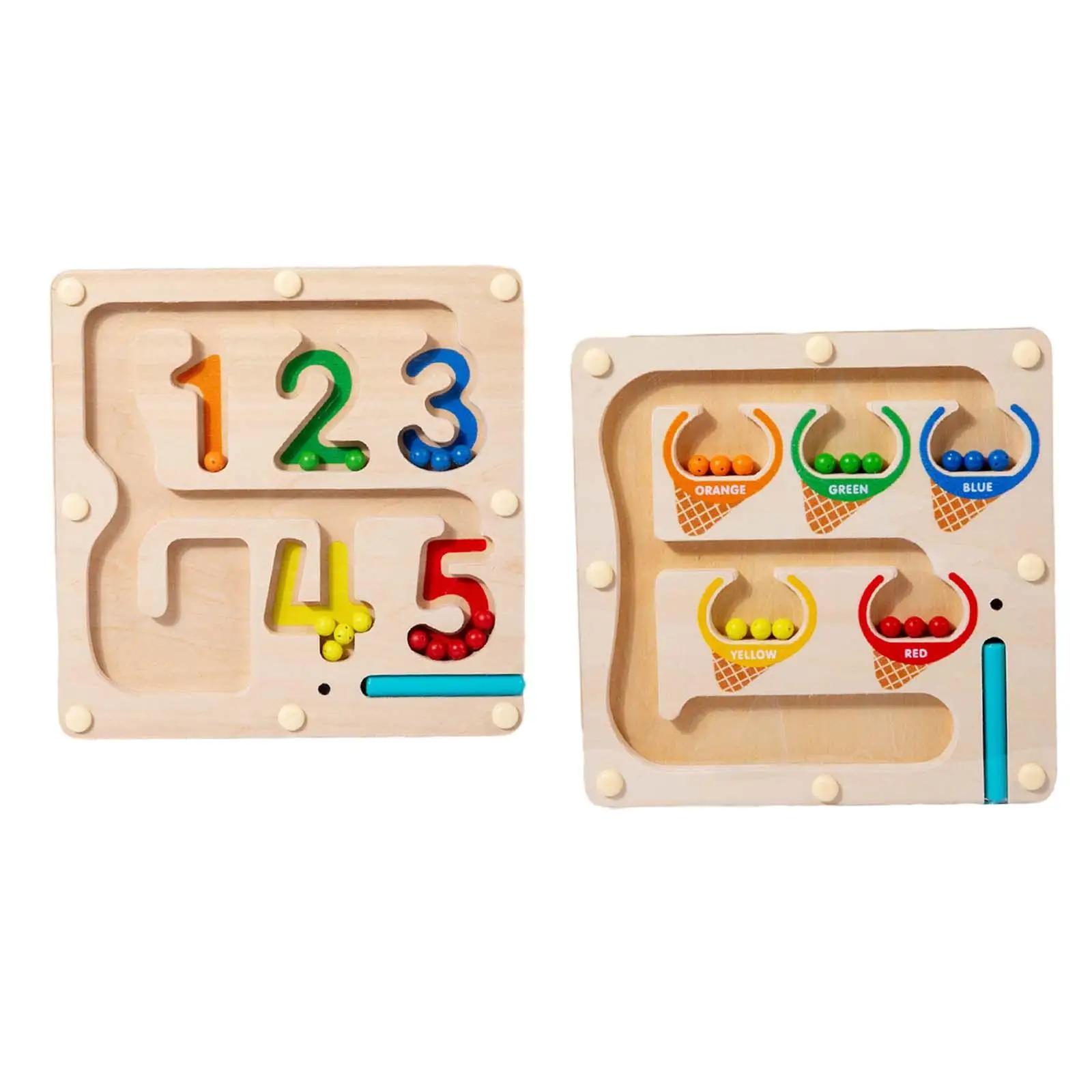 Wooden Counting Matching Game Learning Skills Toys Math Toy Travel Magnet Puzzle Boards for Kids Ages 3-5 Preschool