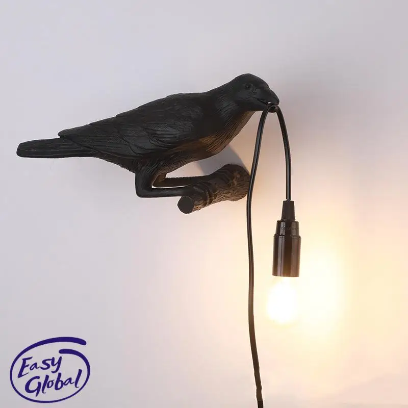 

Resin Lucky Bird Creative Crow Wall Table Lamp Bedroom Night Light Bedside Living Room Wall Lamp Home Decoration