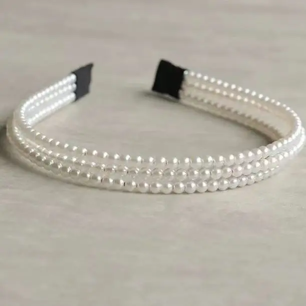 Charming Retro Pearl Hair Band Korean Sweet Elegant Multi Layered Design Headband Banquet Hair Accessories for Women Headdress