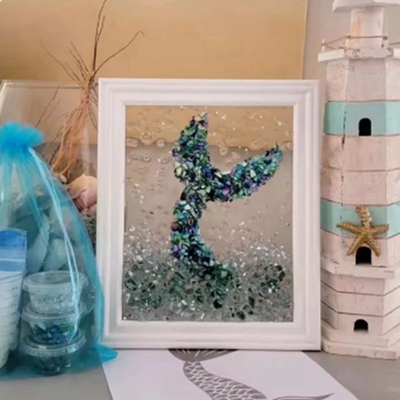 Художественный набор из морского стекла на тему океана для взрослых фоторамка