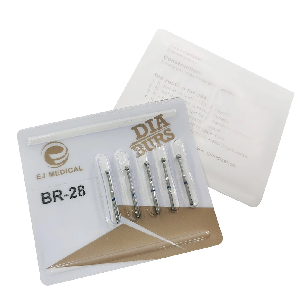 

GHMall Jerry Dental Burs 5Pcs/Bag High Speed Handpiece BR-28 Dentist Diamond Bur