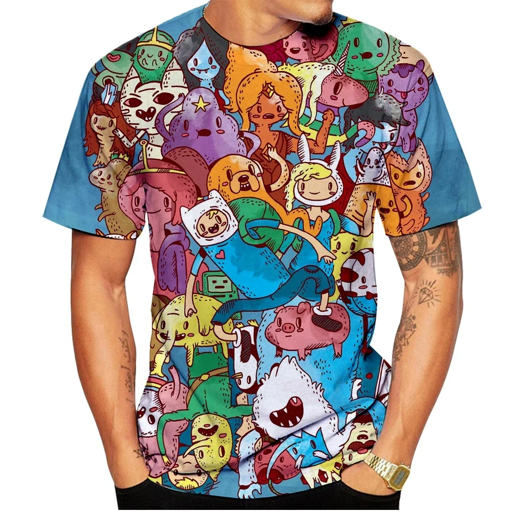 Последняя мода Время приключений Мужские и женские футболки с круглым вырезом 3D