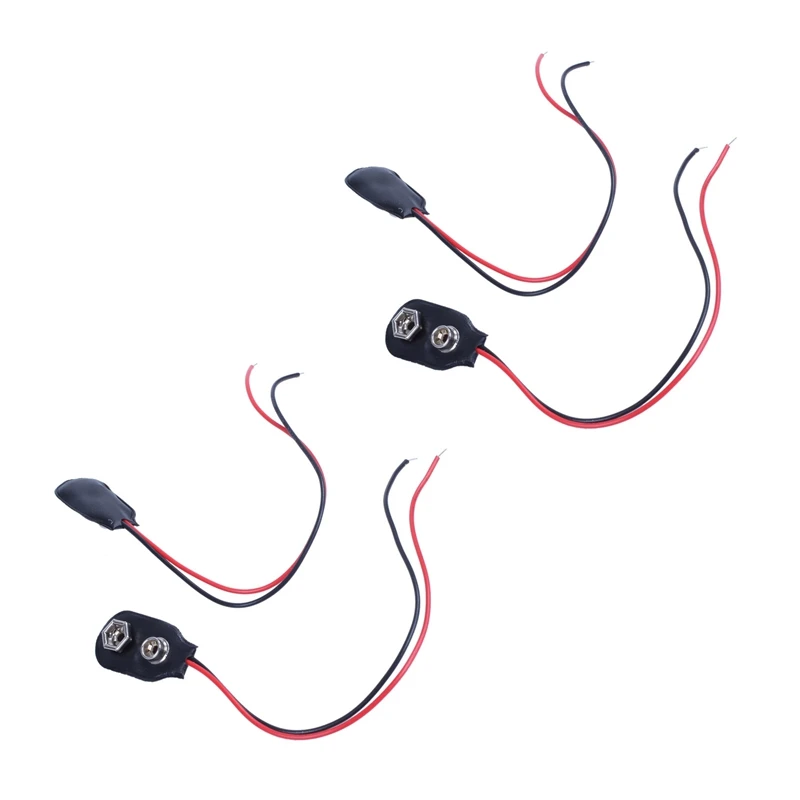 

4Pcs 15Cm Wire Cable 9V 9 Volt Battery Clip Connector I Type