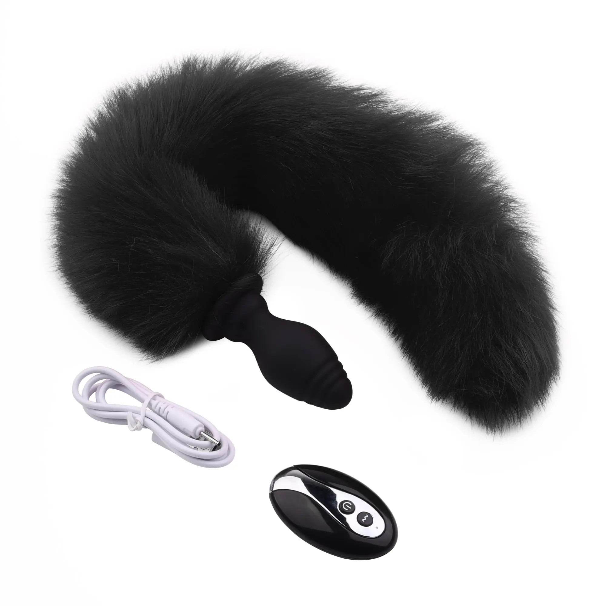 Силиконовая Анальная пробка BESTCO 18 + с пультом дистанционного управления плюшевый