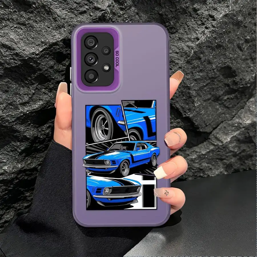 Фото Чехол для Samsung Galaxy A06 A07 A04 A05 A54 A51 A52 A71 A50 A72 A56 A03 A10 A20, задняя крышка для телефона, дизайн «Мускул-кар» с мультяшным рисунком №4
