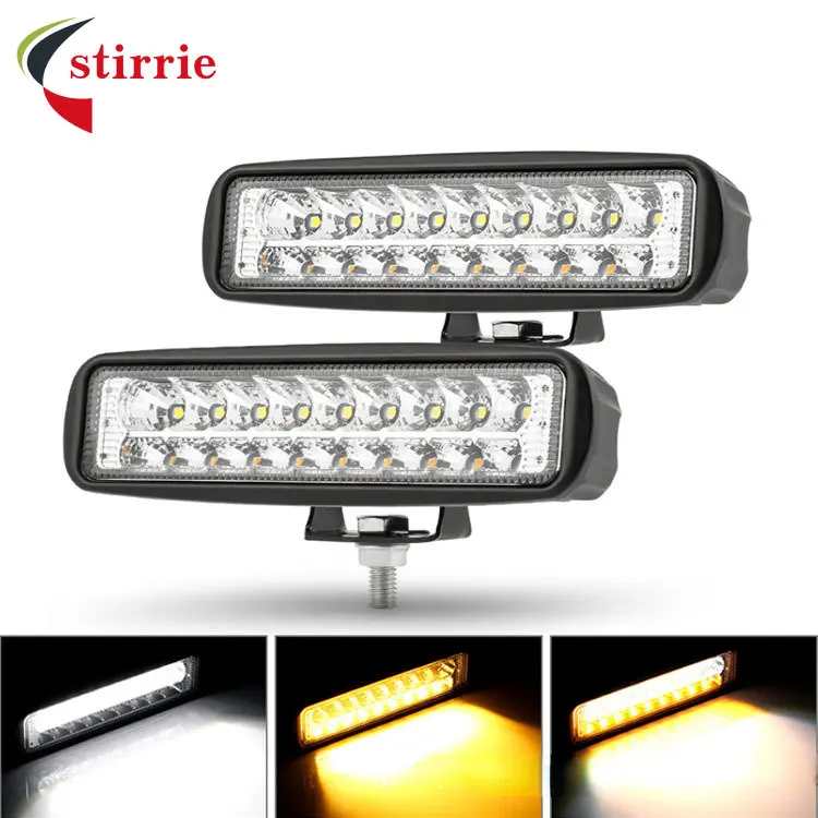 

Новинка, Автомобильный светодиодный светильник с прямой линией, 18 Вт, рабочий светильник, желтый, белый, двухцветный, для внедорожника, прож...