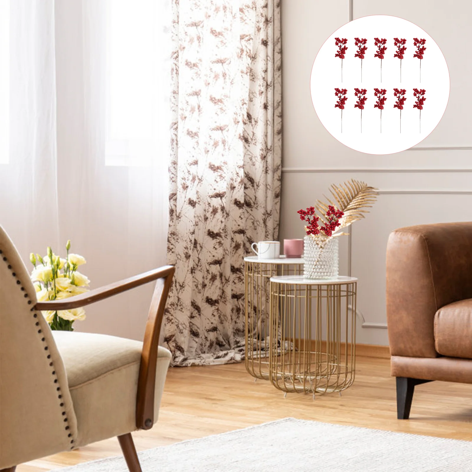 

Artificial Christmas Berry Berries Bouquet Stems Red Pickstree Holly Decor Party Branches Flower Crafts Decorations Branch