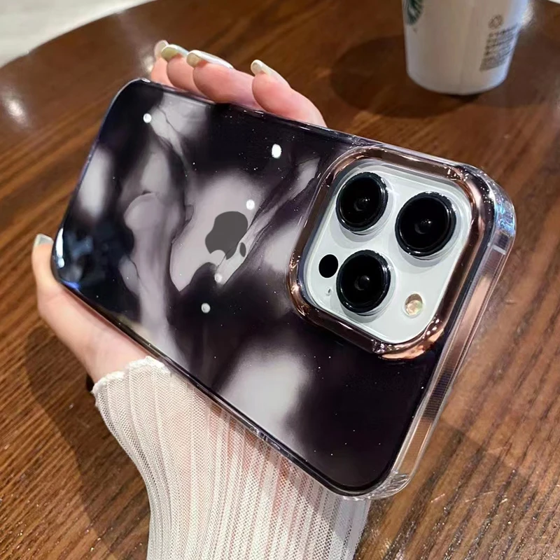 

Роскошный прозрачный цветной чехол с рисунком для iPhone 14 13 12 Pro Max Plus, прозрачный противоударный жесткий чехол для телефона для женщин и девушек