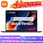 Ноутбук Xiaomi Pro 15 Ryzen AMD 2021R7-5800H, R5-5600H K OLED экран, 3,5 дюйма, 16 ГБ + 15,6 ГБ, 512 sRGB, Win10, офисный ноутбук, ПК, 100%