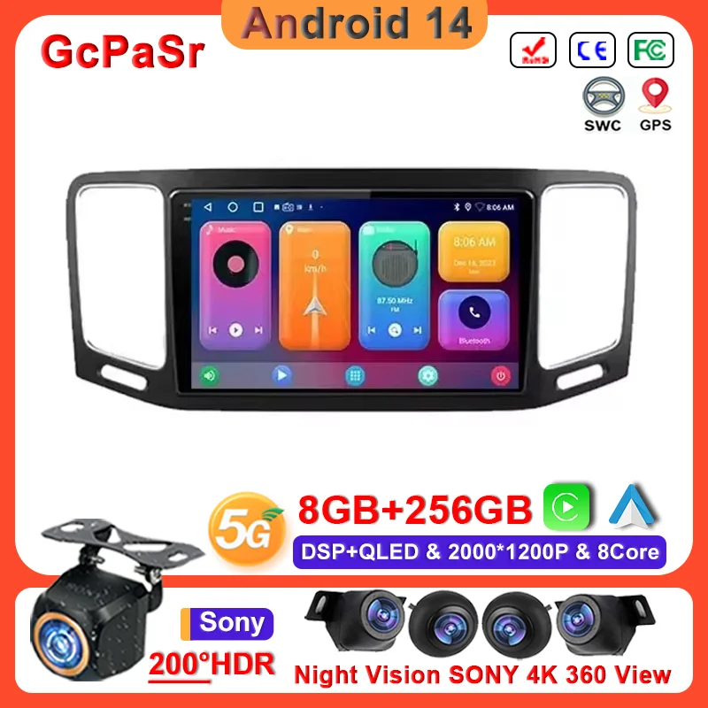 Автомагнитола для Volkswagen VW Sharan мультимедийный проигрыватель на Android 14 2012 ~ 2018