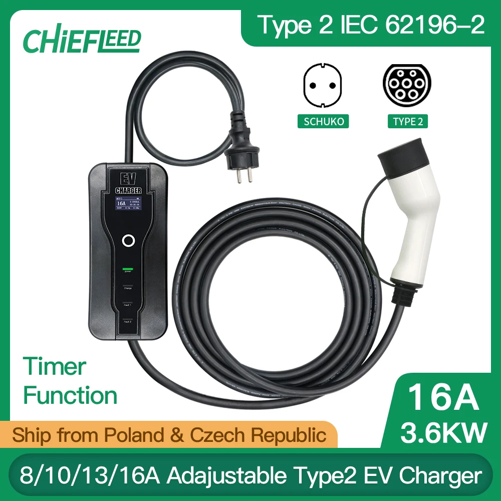 

Зарядное устройство для электромобилей Chief leed, 3,6 кВт, тип 2, IEC 62196, тип 116a, контроллер Wallbox EU Schuko, штепсельная Вилка для электромобиля, кабель д...