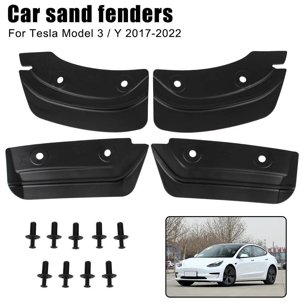 

Front Rear Mudguards 4Pcs/set Splash Guards Car Modification Mud Flaps For Tesla Model 3 Model Y 2017-2022 Invisible Mud Fenders