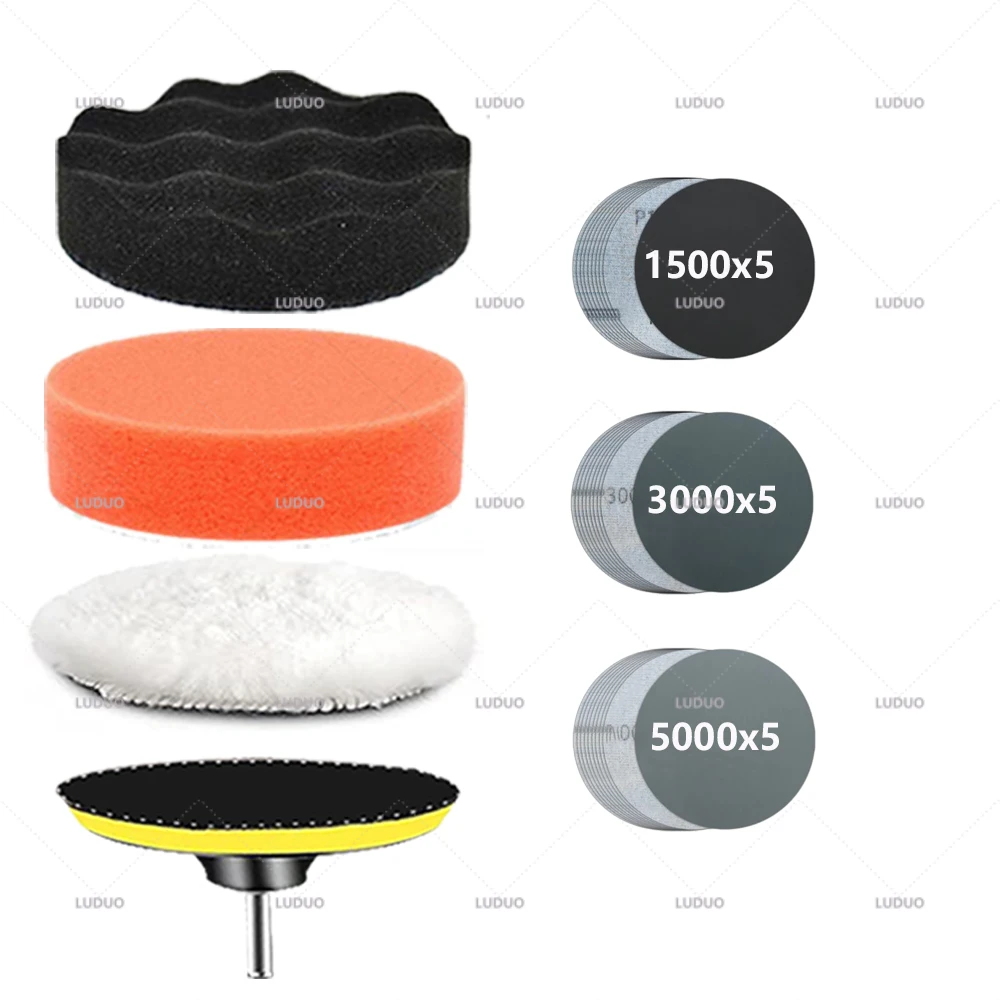 3-дюймовая губка, круглый лист для влажной шлифовки, полировальная наждачная бумага для автомобиля, аксессуары для шлифовальной машины, шлифовальные диски, бумага