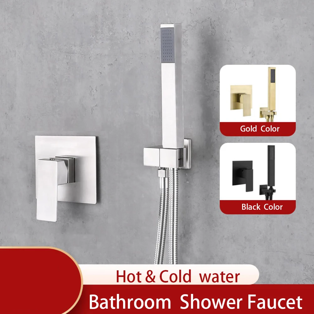 Набор для ванной комнаты смеситель из нержавеющей стали черного серебристого и