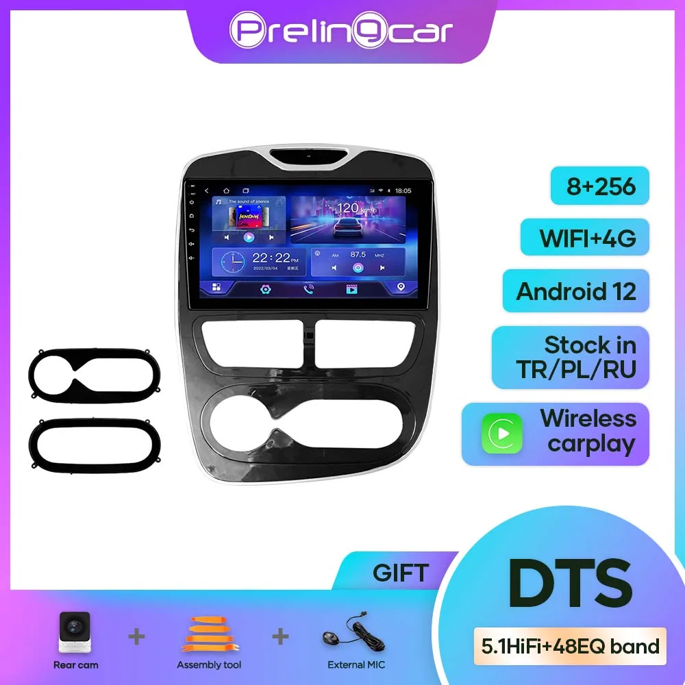

Prelingcar Android 12.0 DTS Sound For Renault Clio 2013-2015 Navigation Multimedia Car Player Radio 2Din Stereo Bluetooth 48EQ