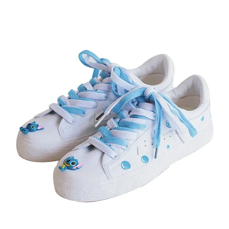 Disney Stitch Couple Fashion Men Women Vulcanize Shoes Male Platform Sneakers Girls Casual kateboarding Shoes flats 3D graffiti