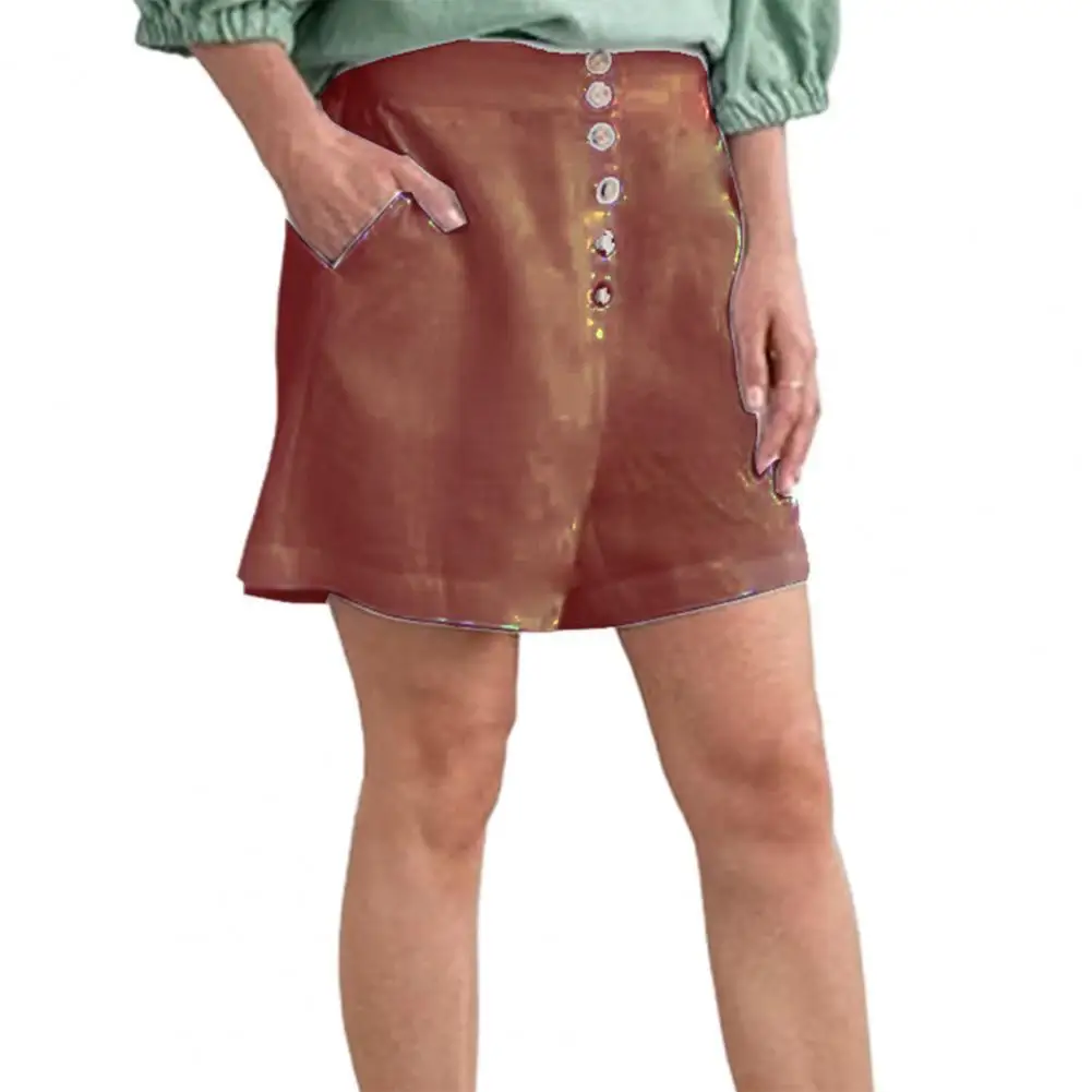 

Casual Shorts Women Soft Pockets Solid Color Multi Button All-match Simple Basic Comfort Trendy Summer Women Shorts шорты