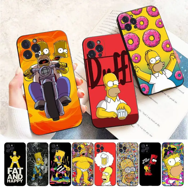 

Funny Cartoon Homer Family Phone Case For iPhone 14 11 12 13 Mini Pro XS Max Cover 6 7 8 Plus X XR SE 2020 Funda Shell