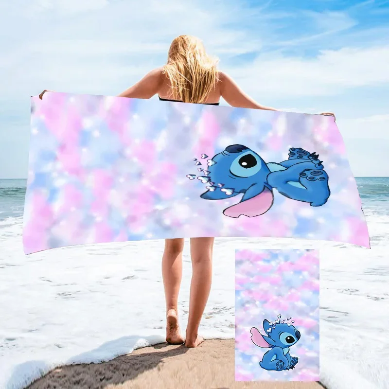 Disney 3D принт Prink Stitch Lilo Angle банные полотенца из микрофибры пляжное полотенце для