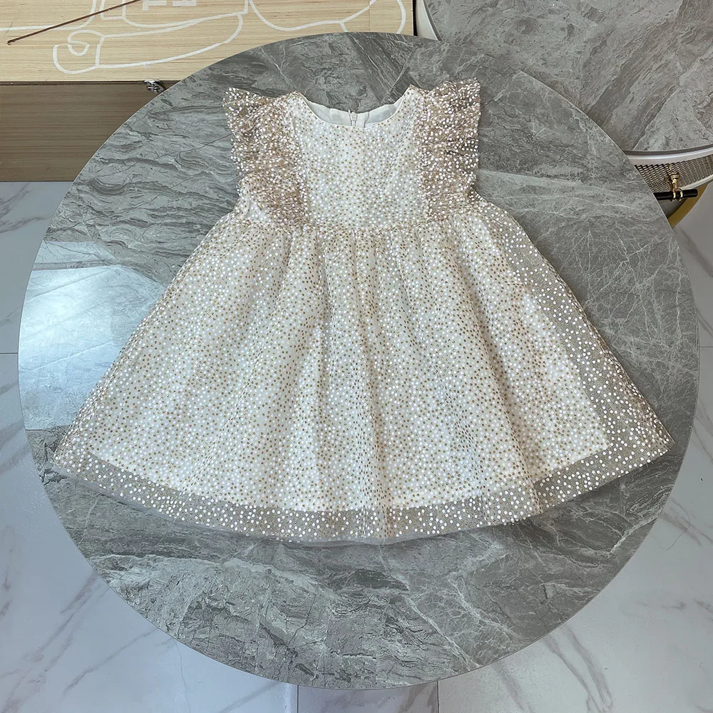 

Модная детская одежда, летнее платье для девочек, платье с кружевным рукавом, платье, милое платье принцессы, Корейская юбка с летящим рукав...