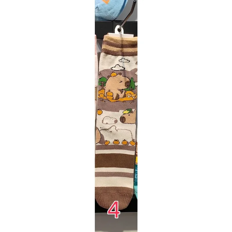 Забавные милые хлопковые носки с капибарой унисекс женские и мужские модные в