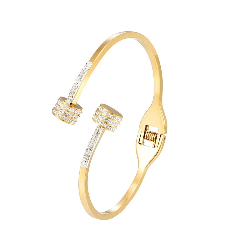 Высокое качество уникальный дизайн белый кристалл двойная головка ногтя браслет