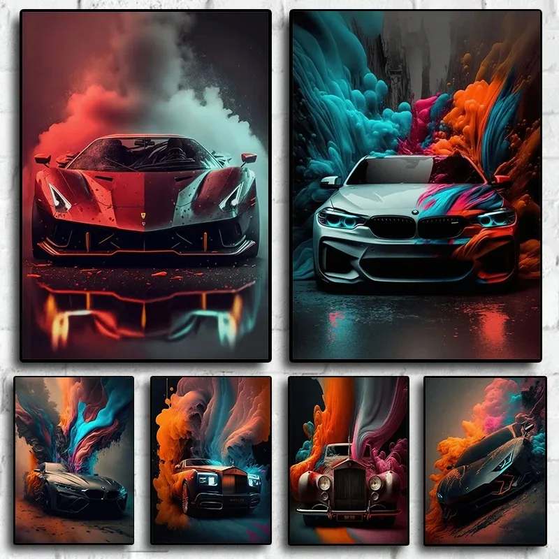 Современные Абстрактные Принты На Холсте Футуристические Произведения