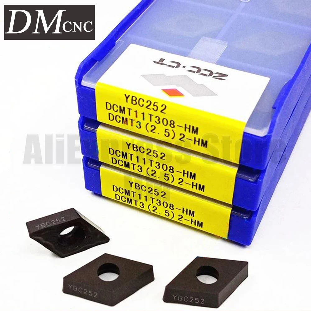 

10 шт. DCMT11T308-HM YBC252 DCMT11T308 HM YBC252 DCMT 11T308 карбидные вставки токарные инструменты резец металлический токарный станок лезвие