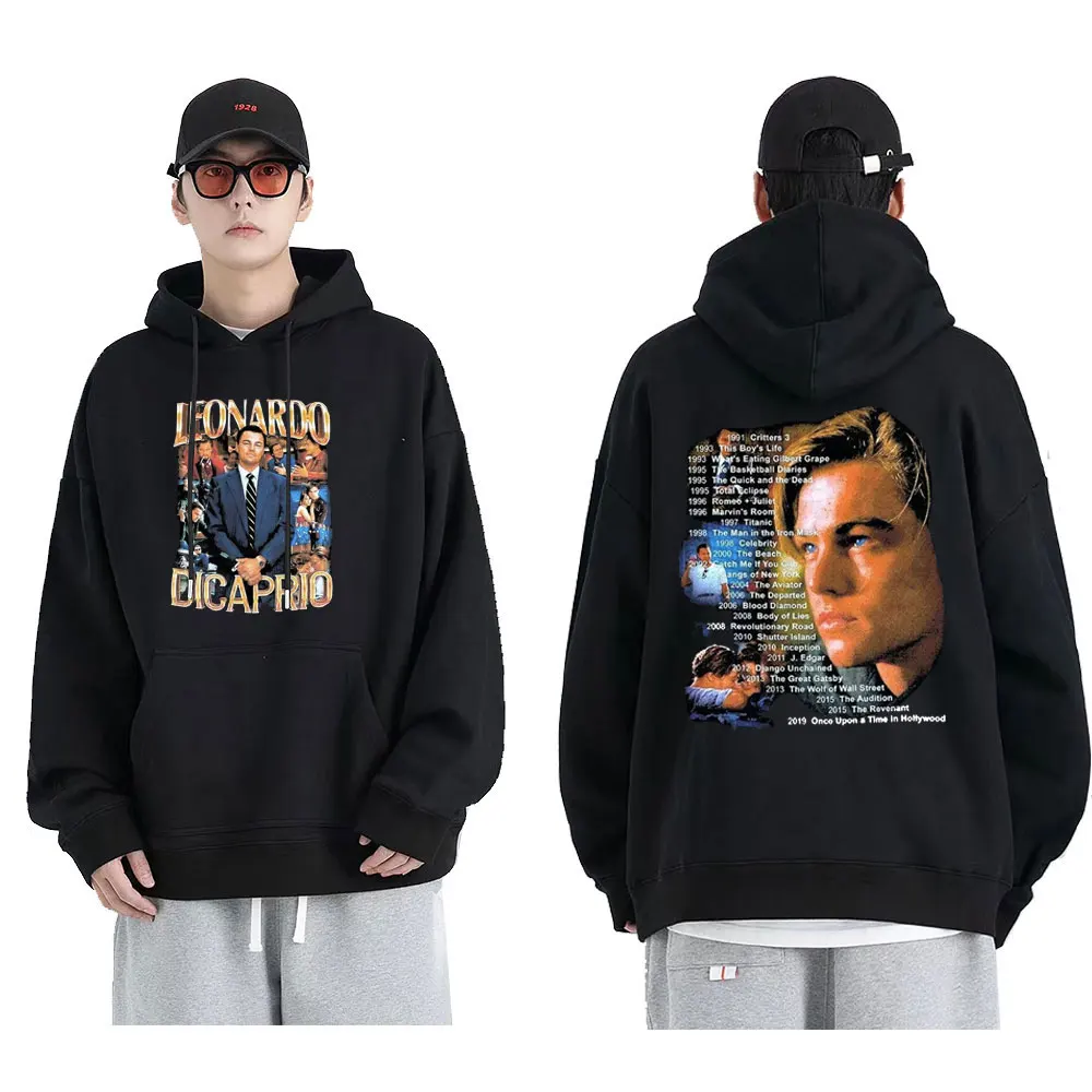 

Marino Morwood 90'S Leonardo Leo Dicaprio Rap Men Women Hoodie Leonardo DiCaprio Young Star Titanic Sweatshirt Man Black Hoodies