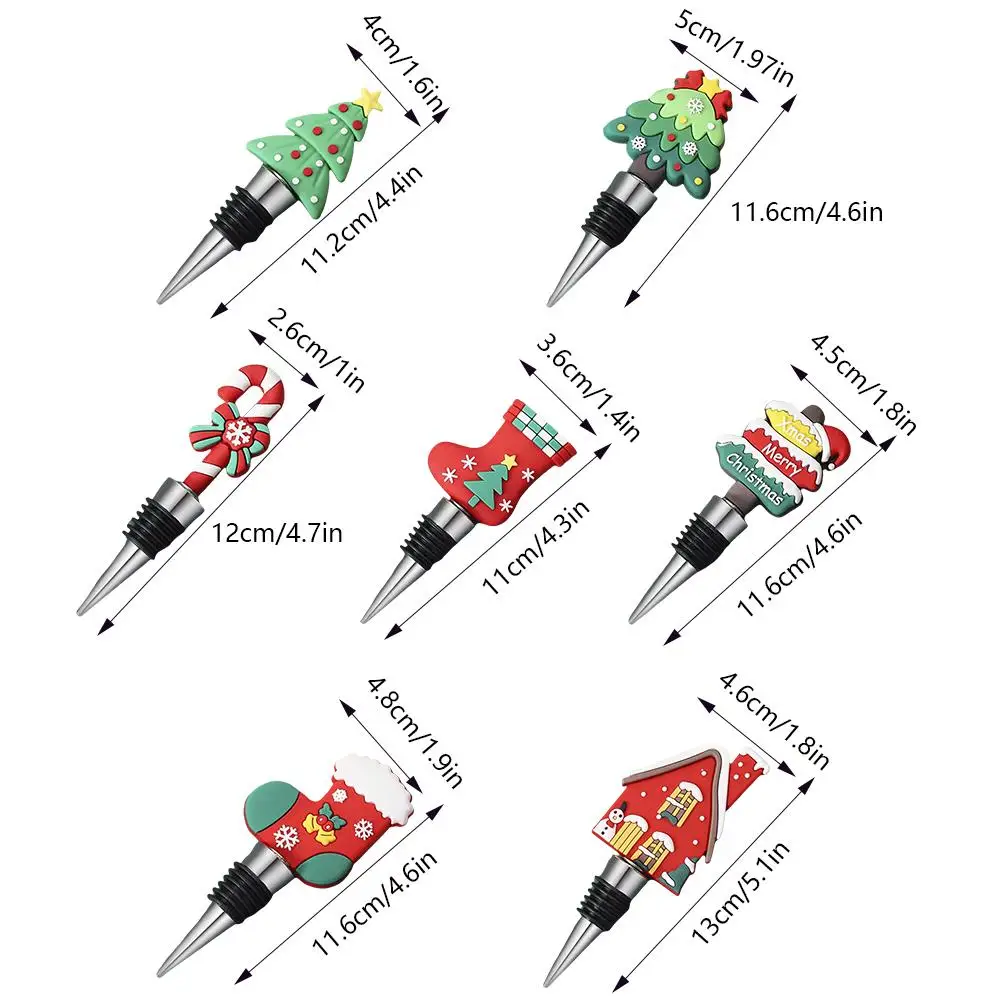 Веселая рождественская пробка для вина расширяющаяся бутылки с напитками