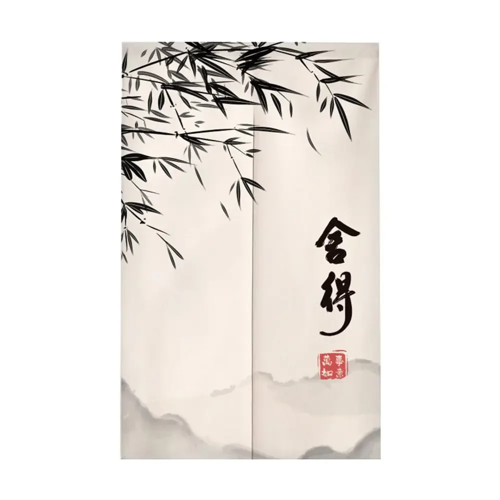 

Льняная занавеска для двери бамбуковые листья