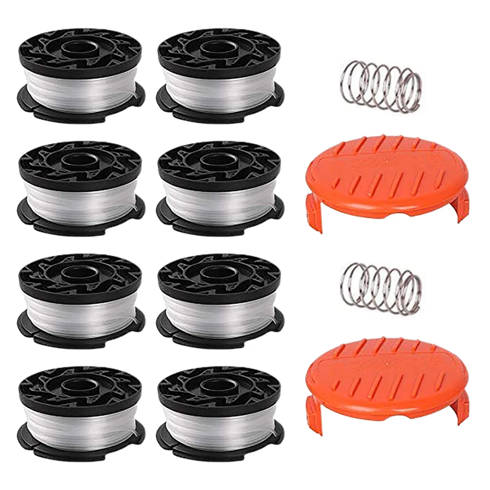 

8Pack 30ft String Trimmer Line Spool Spring Cap Kit For Black & Decker Replacement AF-100 Eater GH400 GH500 GH610 GH900 ST6600