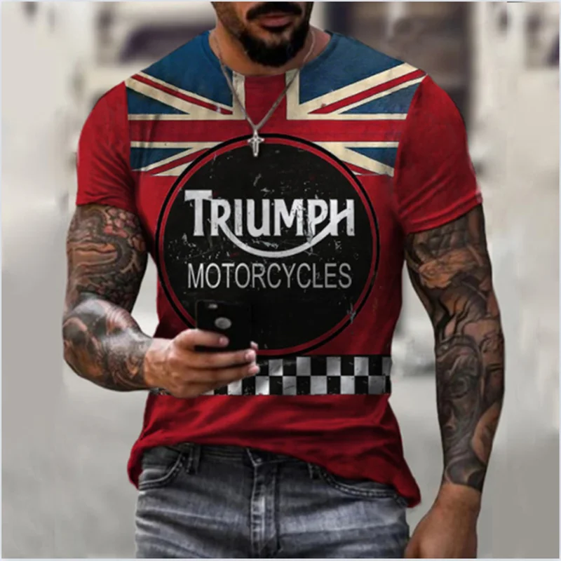 Triumph 3d print T-shirt, summer Harajuku short sleeve t-shirt for men big size fashion, new big deal Mens