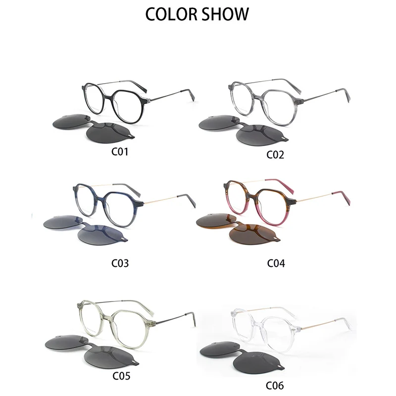 KANDREA 2 в 1 металлические винтажные многоугольные Солнцезащитные очки женские