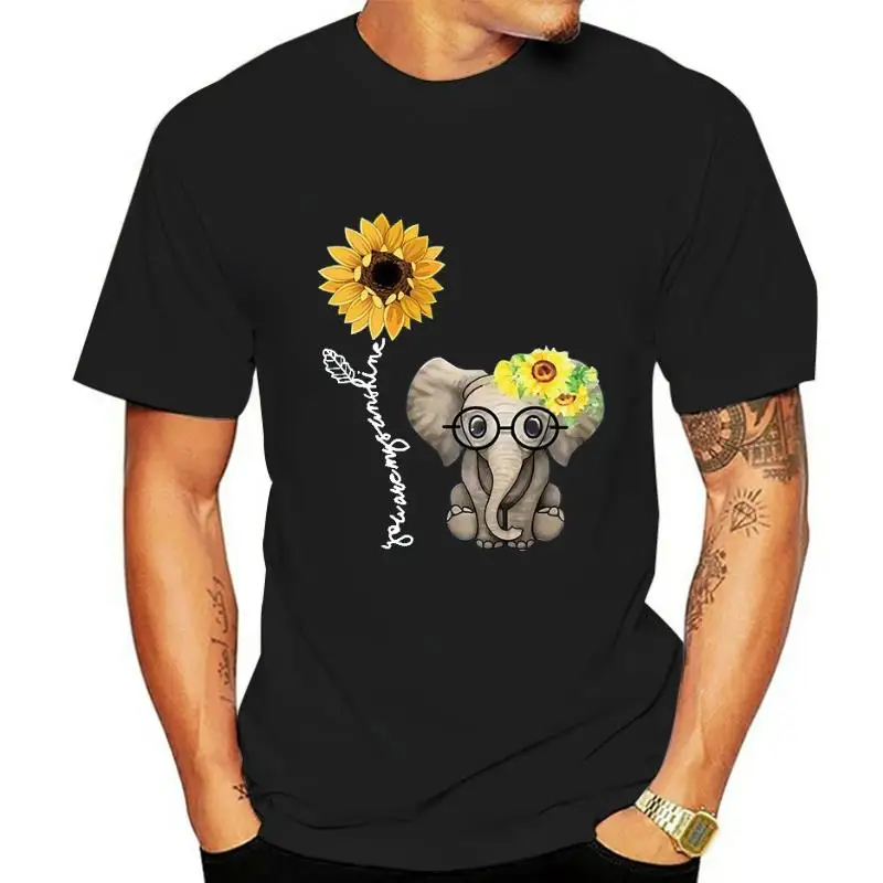 

Plus Size Female Tshirt 100%Cotton T Shirts Women Short Sleeve Tees Summer Loose T-Shirt New Cute Elephant Print Tops