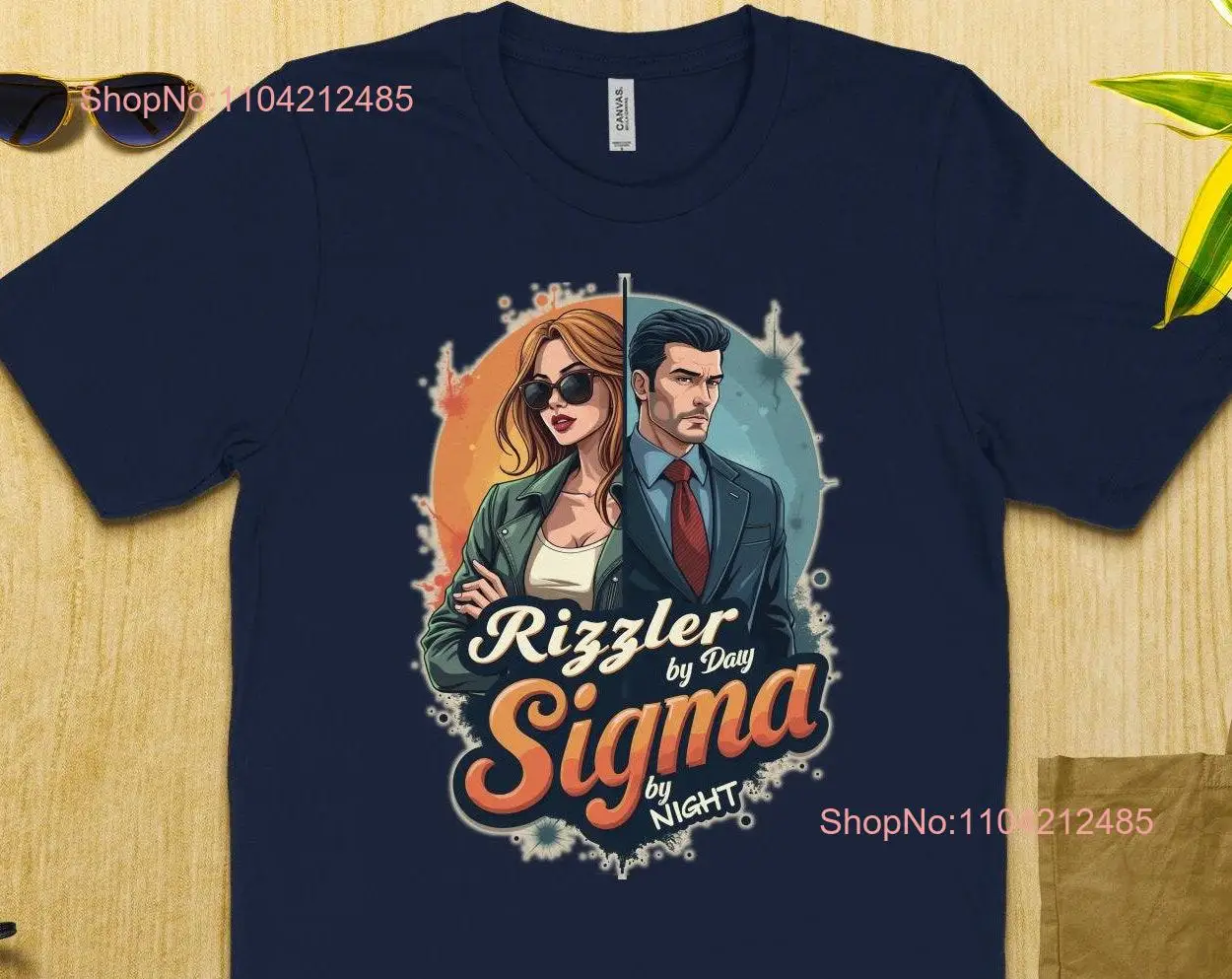 Футболка Rizzler by Day Sigma Night Уникальная забавная повседневная одежда Модный стильный