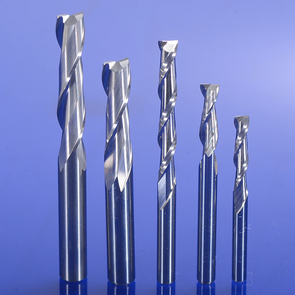 

1PCS 3.175/4/5/6mm Carbide Double Flutes Spiral End Mills CNC Router Bits Tool Flat Nose Milling Cutter for Wood MDF PVC