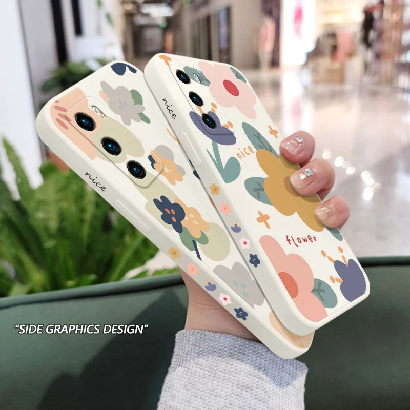 Warm Flowers Phone Case For Huawei P50 P40 P30 P20 Nova 10 10SE 9 9SE Mate 50 50E 40 30 20 Pro Lite Cover