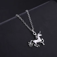 charm horse unicorn necklace 13x12mm antique silver pendant making diy handmade tibetan looking jewelry