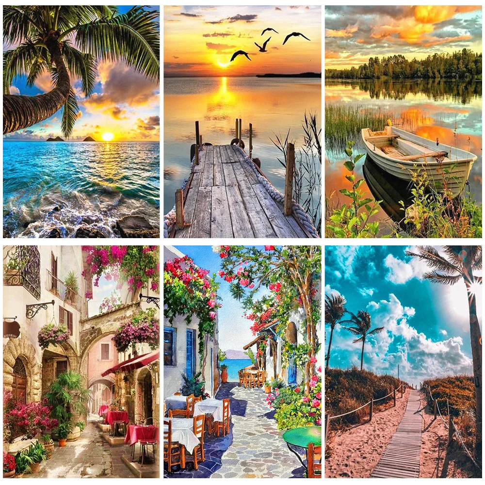 

Miaodu 5D Diamond Painting Sunset Landscape Needlework DIY Full Drill Sets Embroidery Mosaic Picture Of Rhinestones Home Decor