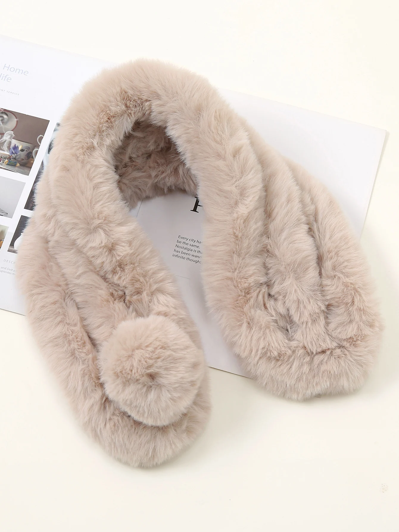 Новый Зимний шарф из кроличьего меха женский теплый короткий однотонный