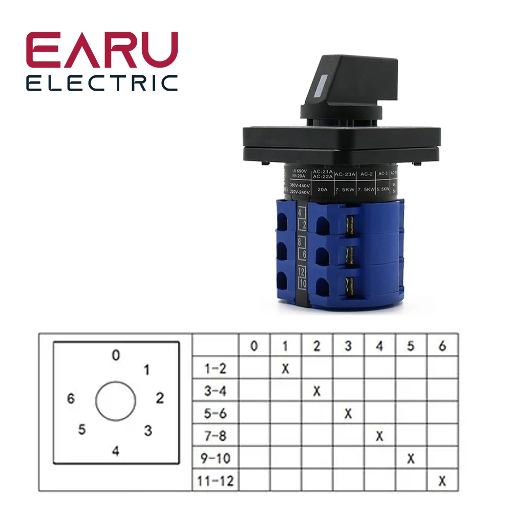 

Электрический поворотный переключатель EARUELECTRIC LW26-20