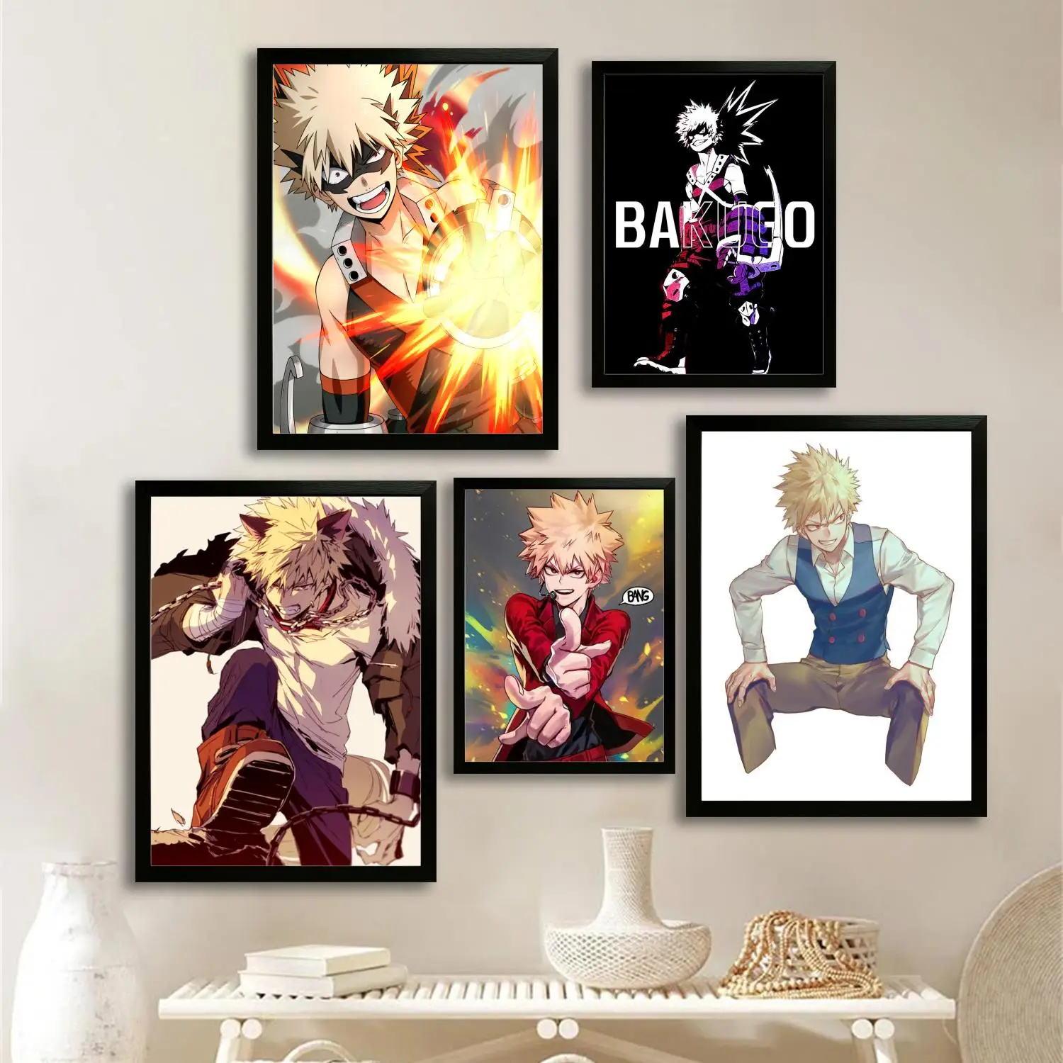 Художественный постер бакуго кацуки на холсте